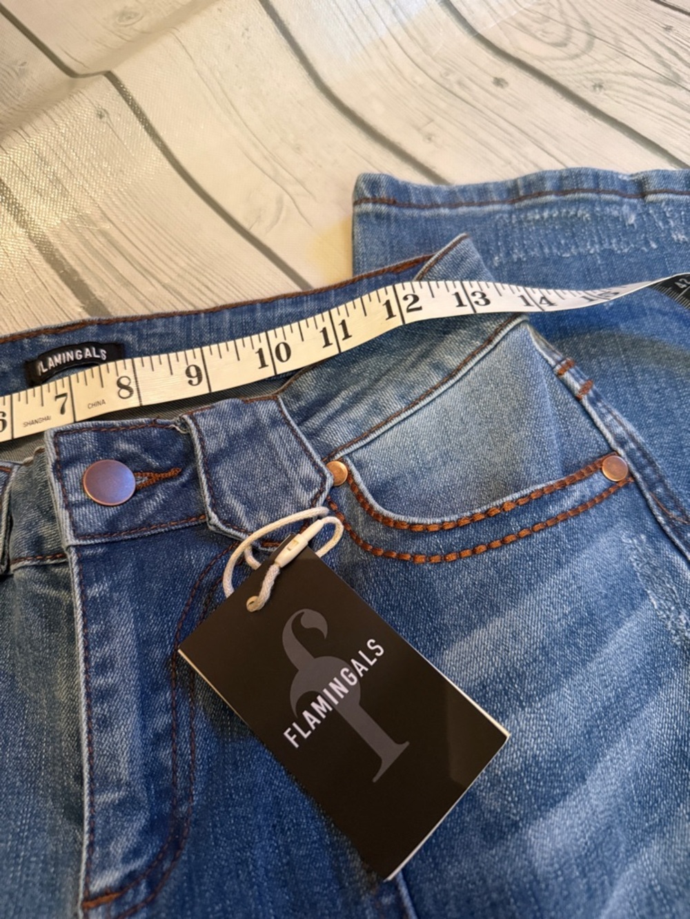 Flamingals Women's Blue High-Waist Straight Jeans - Picture 3 of 7